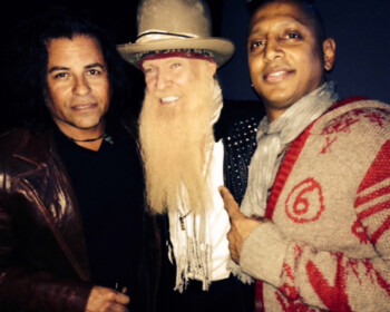 Stevie with Billy Gibbons and Ravi Shankar